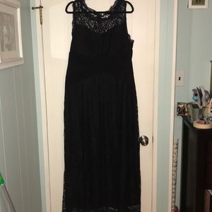 Long black lace gown